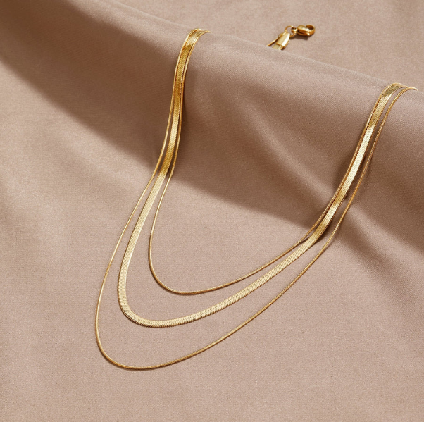 Collier à Chaîne Multistrat Doré