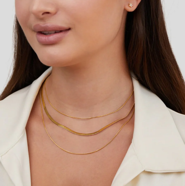 Collier à Chaîne Multistrat Doré